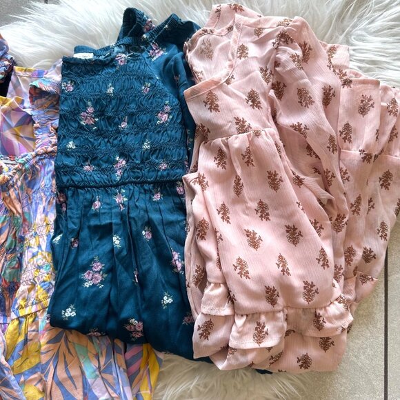 4 Piece Bundle - Girls Size 10 12 Youth 3 Ruffle Dresses and 1 Black Leggings - Picture 3 of 6